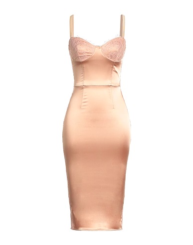 ELISABETTA FRANCHI Midi dress Sand 49% Acetate, 44% Polyamide, 7% Elastane, Viscose