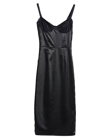 ELISABETTA FRANCHI Midi dress Black 49% Acetate, 44% Polyamide, 7% Elastane, Viscose