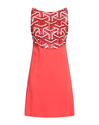ELISABETTA FRANCHI Sequin dress Coral 96% Viscose, 4% Elastane