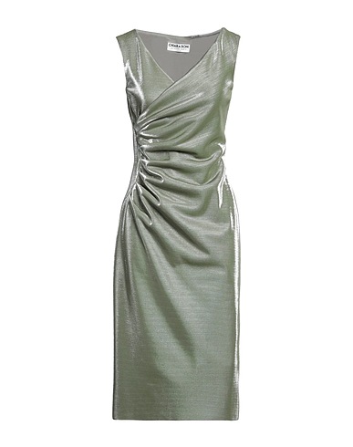 CHIARA BONI LA PETITE ROBE Midi dress Military green 35% Cotton, 28% Polyamide, 23% Polyester, 14% Elastane