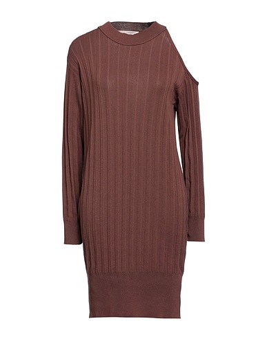 RINASCIMENTO Short dress Chocolate brown 53% Cotton, 47% Acrylic