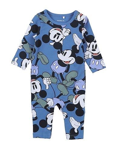 NAME IT® Strampelanzug für Babys Taubenblau 95% Baumwolle, 5% Elastan