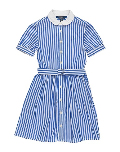 POLO RALPH LAUREN シュミーズドレス  Belted Striped Cotton Poplin Shirtdress 
 ブルー コットン 100%