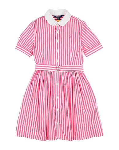 POLO RALPH LAUREN Dress  Belted Striped Cotton Poplin Shirtdress 
 Pink 100% Cotton