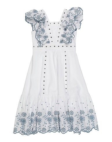 MONNALISA Dress White 100% Cotton, Polyester