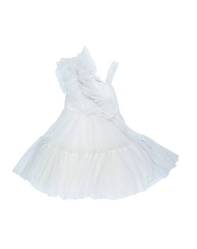 MONNALISA Dress White 100% Polyester, Polyamide