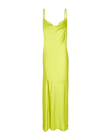 8 by YOOX Long dress SLIP MAXI DRESS
 Lime green 100% EcoVero™ viscose