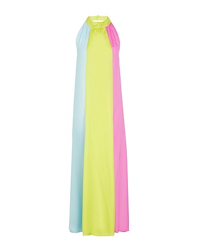 8 by YOOX Long dress HALTER COLOR-BLOCK MAXI DRESS
 Lime green 100% EcoVero™ viscose
