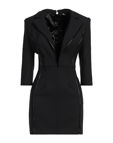 ELISABETTA FRANCHI Blazer dress Black 53% Polyester, 44% Virgin Wool, 3% Elastane, Polyurethane coated