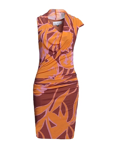 VIRNA DRÒ Short dress Orange 100% Polyamide