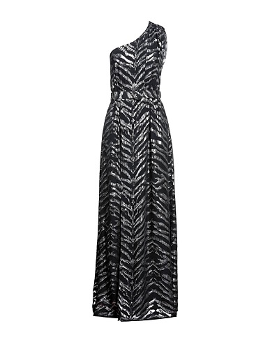 JOHN RICHMOND Long dress Black 82% Silk, 18% Polyester