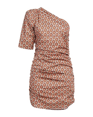 MERCI ITALIA Kurzes Kleid Braun 96% Baumwolle, 4% Elastan