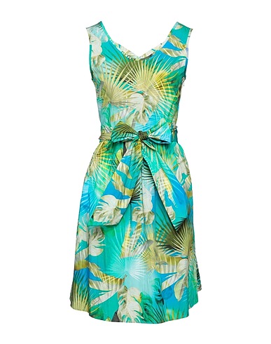 MIRONCÈ Kurzes Kleid Grün 100% Baumwolle