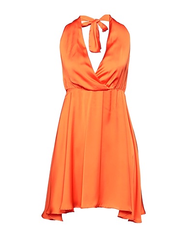 WHITE WISE Robe courte Orange 100% Polyester