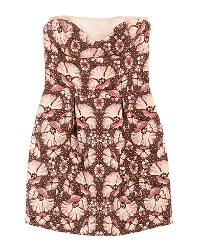 DSQUARED2 Sheath dress Chocolate brown 77% Cotton, 13% Polyester, 5% Other Fibres, 5% Acrylic, Polyamide