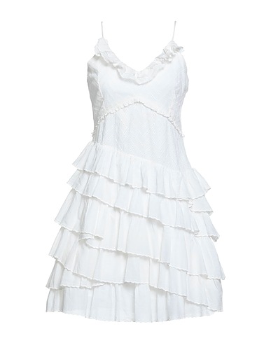 NIKKIE Short dress White 100% Cotton