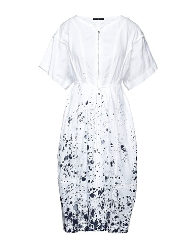 HIGH Midi dress White 71% Cotton, 29% Linen