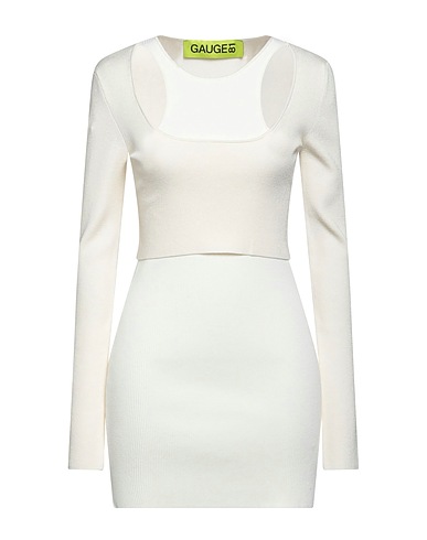 GAUGE81 Short dress Ivory 83% Viscose, 17% Polyester