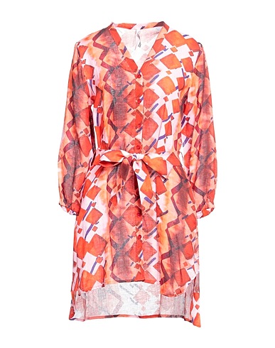 LFDL LA FABBRICA DEL LINO Shirt dress Red 100% Linen