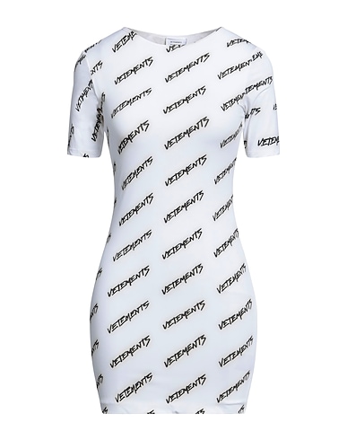 VETEMENTS Short dress White 80% Polyamide, 20% Elastane