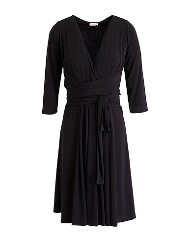 ROSSOPURO Midi-Kleid Schwarz 95% Polyester, 5% Elastan