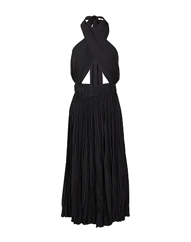 8 by YOOX Vestito estivo CRINKLED CROSS-FRONT DRESS
 Nero 100% Poliestere riciclato