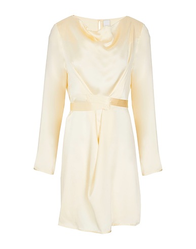8 by YOOX Vestito corto SILK L/SLEEVE MINI DRESS
 Beige 100% Seta