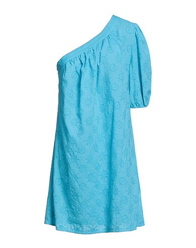 LFDL Vestito corto Azzurro 90% Cotone, 10% Lino