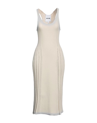 KOCHÉ Vestito midi Beige 70% Viscosa, 30% Poliestere