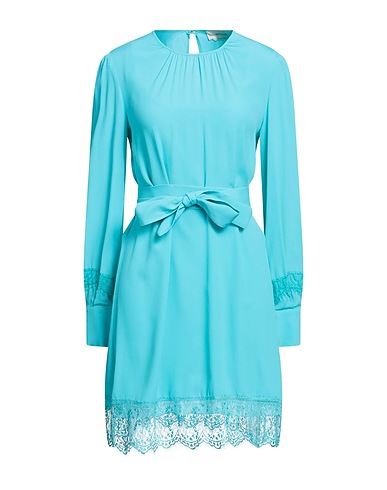 ANNA MOLINARI Short dress Sky blue 65% Acetate, 35% Silk