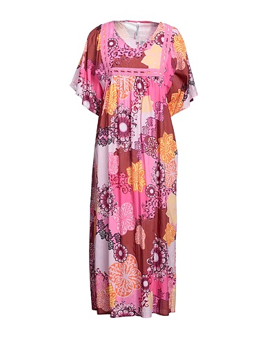 LFDL LA FABBRICA DEL LINO Midi dress Pink 100% Cotton