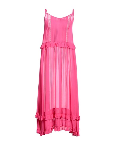 TWINSET Long dress Fuchsia 100% Viscose, Cotton