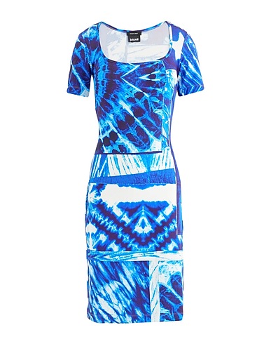 JUST CAVALLI Short dress Blue 95% Viscose, 5% Elastane