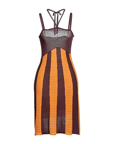 SIMONA CORSELLINI Short dress Chocolate brown 88% Viscose, 12% Polyamide