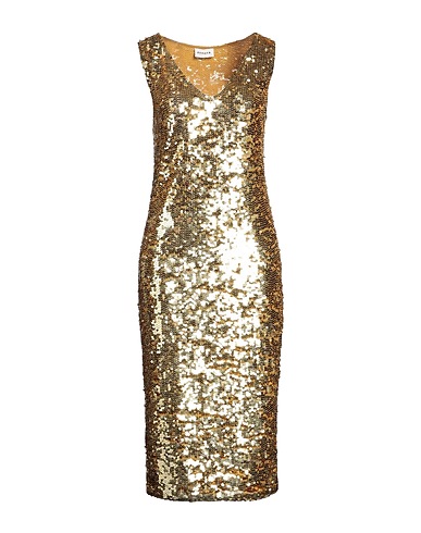 P.A.R.O.S.H. Vestito midi Oro 80% Poliammide, 20% Elastan