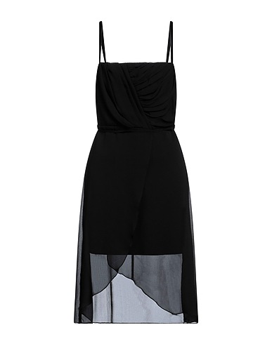 KORALLINE Midi dress Black 64% Polyester, 20% Polyamide, 12% Viscose, 4% Elastane