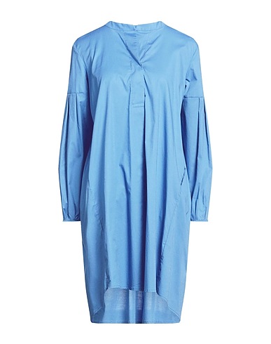 ALPHA STUDIO Midi dress Pastel blue 98% Cotton, 2% Elastane