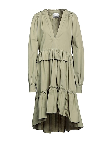 VERONICA IORIO Short dress Military green 100% Cotton