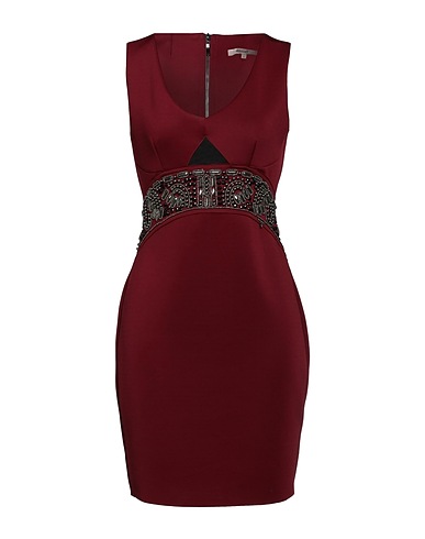 KORALLINE Short dress Burgundy 95% Polyester, 5% Elastane