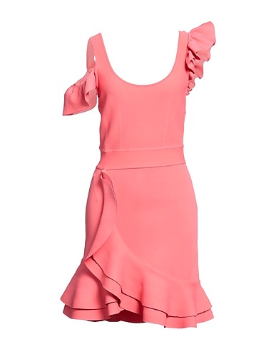 MCQUEEN Short dress Coral 62% Viscose, 22% Polyamide, 13% Polyester, 3% Elastane