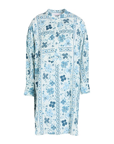 SEE BY CHLOÉ Vestito chemisier Celeste 55% Viscosa, 35% Lino, 10% Cotone