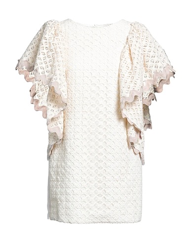 LEAL DACCARETT Short dress Ivory 100% Cotton