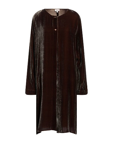 HER SHIRT HER DRESS Full-length jacket Brown 82% Viscose, 18% Silk