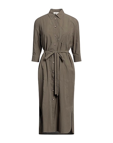 ANTONELLI Midi dress Military green 100% Cotton