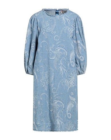 MAISON COMMON Midi dress Pastel blue 57% Cotton, 43% Linen