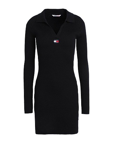 TOMMY JEANS Sheath dress Black 73% Polyester, 27% Polyamide