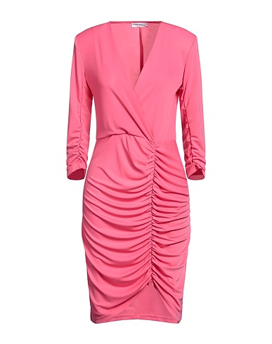 FRANCESCA A Vestito corto Fucsia 94% Poliestere, 6% Elastan