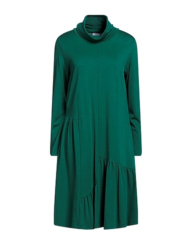 ROSSO35 Short dress Emerald green 45% Viscose, 33% Wool, 22% Polyamide