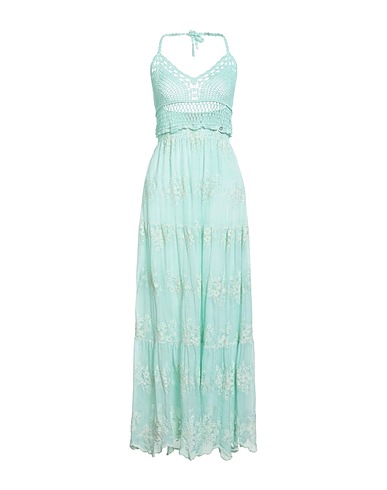 GUESS Long dress Sky blue 75% Viscose, 25% Silk