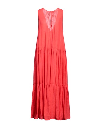 ANTONELLI Long dress Coral 100% Linen